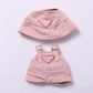 Clothes for Labubu 17cm (NO Doll) - Designer-Inspired Pink Hat & Overalls Set  Cute Labubu Clothes & enhanced Dress-Up Accessories for 17cm Labubu Dolls