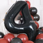 Aule 40 Inch Big Black 4 Balloon Number Large Foil Helium Number Balloons 0-9 Jumbo Giant Happy 4Th Birthday Party Decorations F