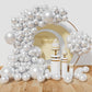 123Pcs Pearl White Balloons Different Sizes For Garland Arch,Premium Party Latex Balloons For Birthday Party Graduation Wedding