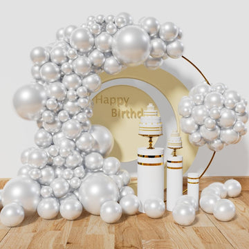 123Pcs Pearl White Balloons Different Sizes For Garland Arch,Premium Party Latex Balloons For Birthday Party Graduation Wedding