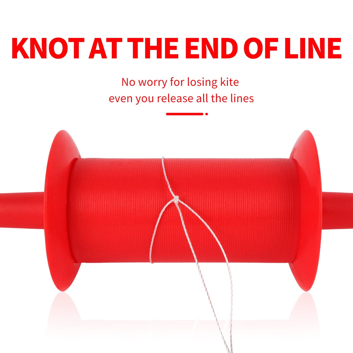 Simxkai Kite Spool, Reel Winder,Grip String Handle, 600 Feet Twisted Line For Each String Handle (1&2&3&4Pack) (Red)