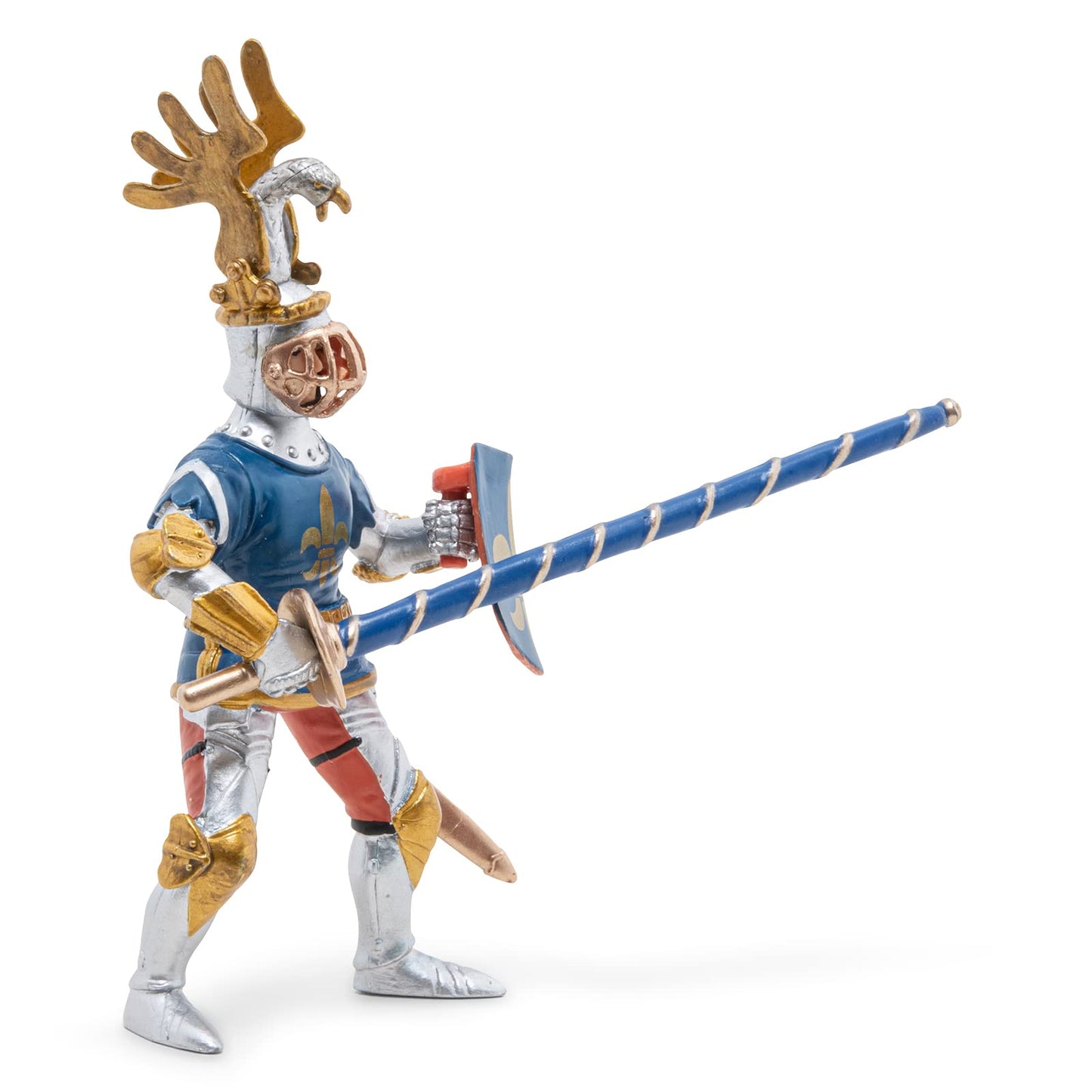 Papo -Hand-Painted - Figurine -Medieval-Fantasy -Blue Knight Fleur De Lys -39788 - Collectible - For Children - Suitable For Boys And Girls - From 3 Years Old