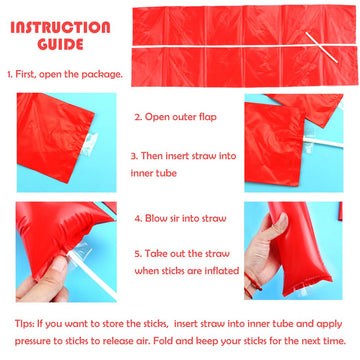 Hooshing 40Pcs Bam Bam Thunder Sticks Royal Blue Cheerleading Plastic Clap Hands Outfit Inflatable Noisemakers For Cheering Bask