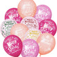 52 Pcs Pink Birthday Balloons With Birthday Party Pattern Children'S Birthday Balloons Decoration Suitable For Girls Birthday Pa