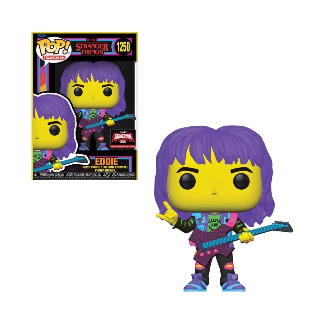 Funko Pop! Television: Netflix'S Stranger Things - Eddie Hellfire Club With Guitar *Blacklight* (Target Exclusive)