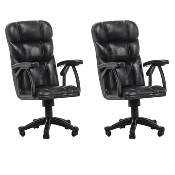 Set Of 2 Plastic Toy Miniature Breakable Office Chair Accessories For Action Figures, Dioramas, Models