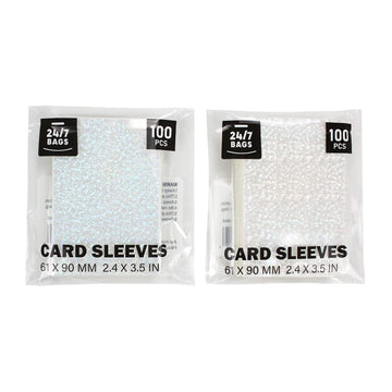 200 Card Protective Sleeves, 2.4   X3.5   , Clear Front/Holographic Back, Pvc-Free, Size Fits Most Trading Cards, Collect Your C