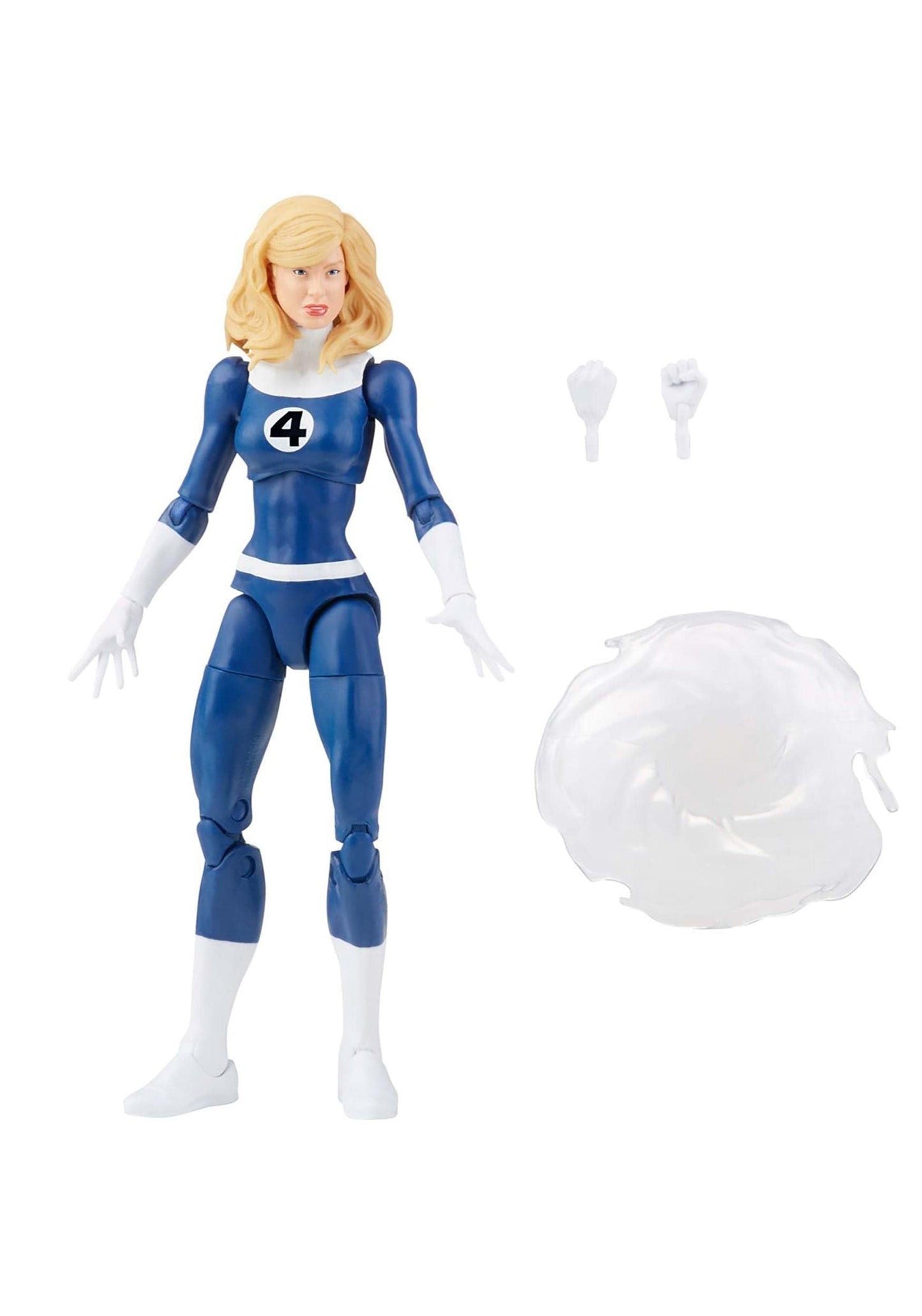 Marvel Legends Series Retro Fantastic Four Marvel's Invisible Woman 6-inch Action Figure Toy  Includes 3 Accessories   Blue