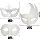 CSPRING 12PCS Cute Paper Face Paintable White Plain DIY Mask for Mardi Gras Cosplay Masquerade Dance Party