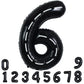 Toniful Race Car Black Balloons Car Birthday Party Supplies,40 Inch Giant Jumbo Helium Foil Mylar Big Number 6 Digital 6 Balloon