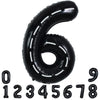Toniful Race Car Black Balloons Car Birthday Party Supplies,40 Inch Giant Jumbo Helium Foil Mylar Big Number 6 Digital 6 Balloon