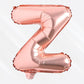 Flyloons Rose Gold Z Alphabet Letter Foil Balloons for Full Name Birthday Decoration Items, Anniversary, Baby Shower, Bacheloret