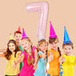 TONIFUL 40 Inch Pastel Pink Number 7 Balloon Balloon Big Pink Digital 7 Balloon for Girls Birthday Party Wedding Bridal Shower