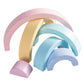 MERRYHEART Wooden Rainbow Stacking Toy - 6 Piece Pastel Rainbow, Montessori Learning Aid, 10.3 x 5.2 x 1.65 inches for Babies & Toddl