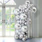 Bezente 36 Inch Metallic Silver Giant Balloons - 8 Pack Jumbo Latex for Weddings, Baby Showers, and Birthday Parties
