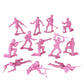Tim Mee Toy Pink Plastic Army Men - 48pc Toy Soldier Figures, Made in USA, Model TM-67701