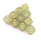 SmartDealsPro D6 Glow in The Dark Dice - 10-Pack, 16mm Golden Dots, Acrylic for DND, MTG, RPG, Table Games