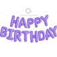 Toniful Light Purple Happy Birthday Balloons Banner 16 Inch Mylar Foil Letters Birthday Sign Banner Bunting Reusable For Girls B