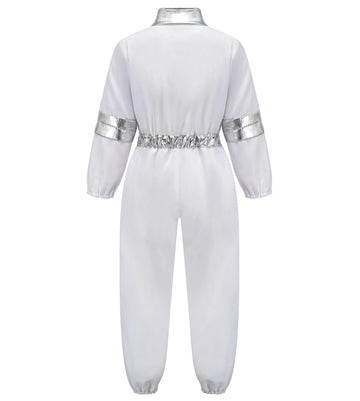 Gz-Laopaitou Astronaut Costumes For Boys Girls Space Jumpsuit Pilot Costume For Kids Halloween Cosplay Dress Up