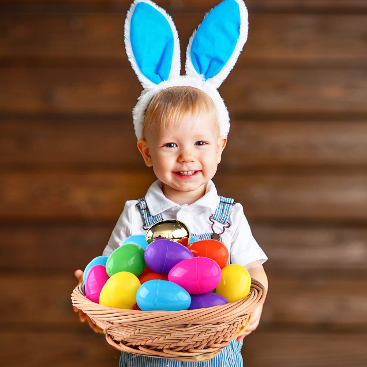 Gaboss Jumbo Bright Plastic Easter Eggs - 3.15'' Include 6 Golden Eggs,For Easter Basket Stuffers Fillers,Theme Party Favor,Clas