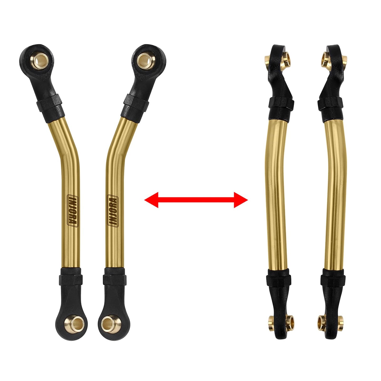 INJORA 8PCS Brass High Clearance Links Set for 1/18 RC Crawler TRX4M High Trail K10 F150, 43g/Set