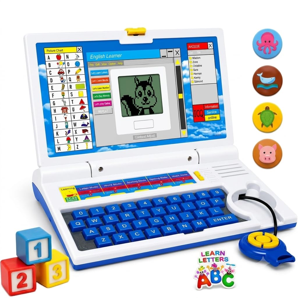 LEARN WITH FUN Educational Kids Laptop Learning Toy for 35 Years Boys Girls Computer Toys for 3 Years Fun Activity Learning Alp