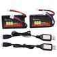 Blomiky 2 Pack 7.4V 900Mah Lipo Rechargeable Battery With Ph2.0 Plug And Charger Cable Suitable For Axial 1/24 Scx24 Rc Truck /