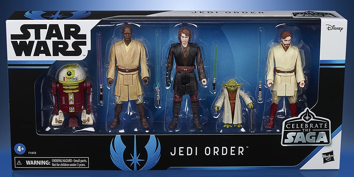 Star Wars Celebrate The Saga Toys Jedi Order Action Figure Set, 3.75-Inch-Scale Collectible Figures 5-Pack, Toys For Kids Ages 4 And Up