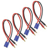 WMYCONGCONG 4 PCS EC5 Male Connector to 4.0mm Banana Male Plug Battery Charge Lead Adapter 12AWG Silicone Wire Cable for RC Heli