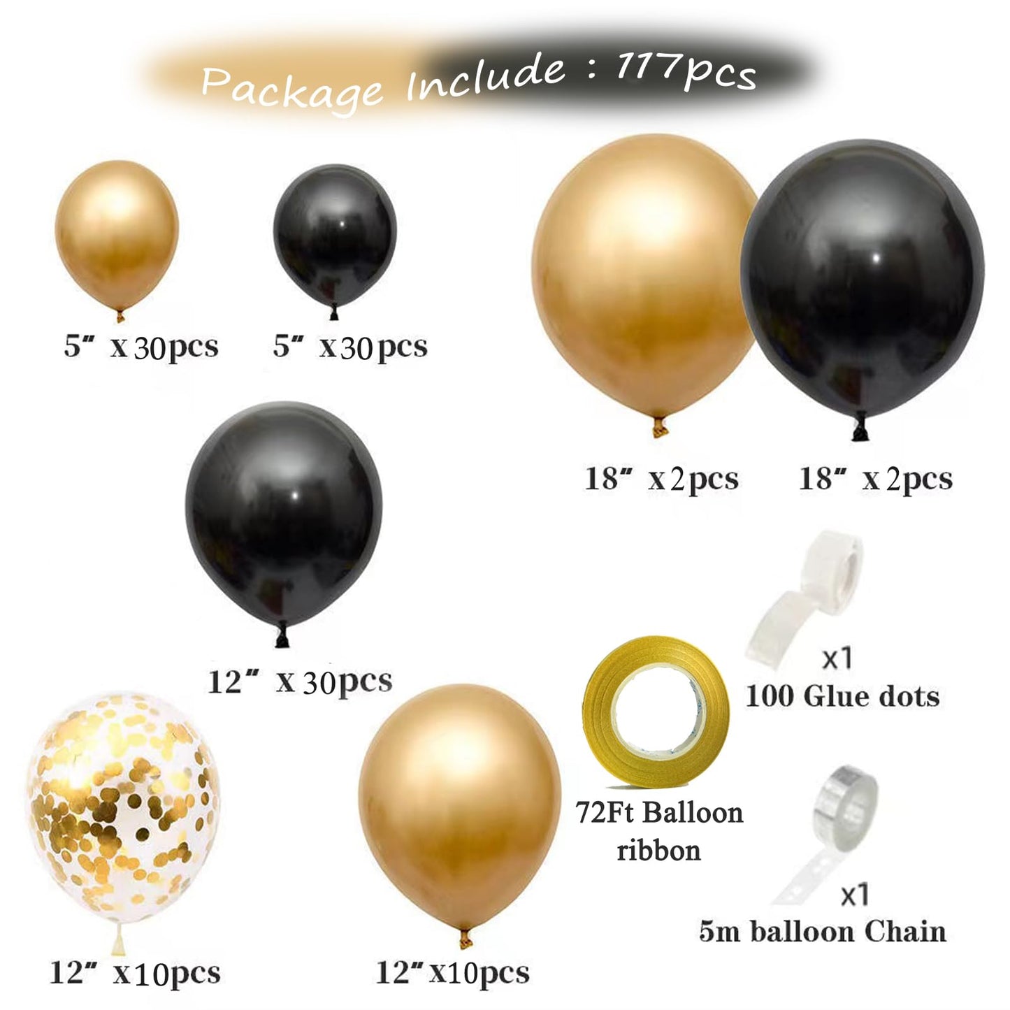 Black Gold Balloons Fiol Balloons Arch Set For New Year Wedding Birthday Party Baby Shower Party Background Decoration