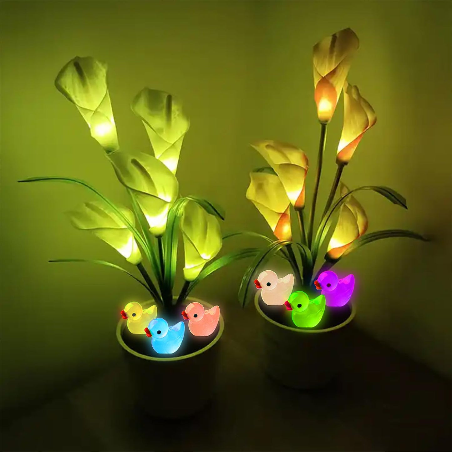 Hamiyell Pack Of 36 Tiny Ducks Little Glow In The Dark Plastic Duck Mini Resin Ducks For Garden Decorations, Dollhouse Miniature