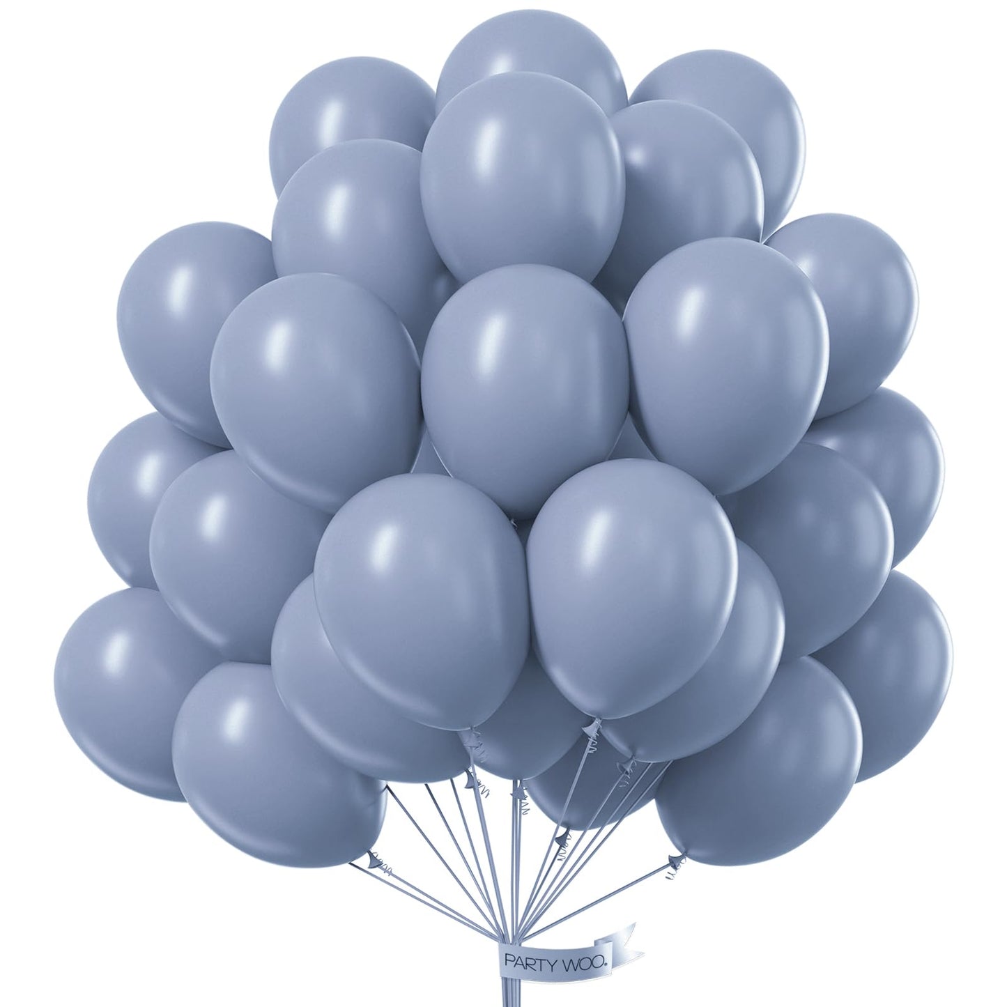 PartyWoo Balloons 12 Inch Rubber Dusty Blue 100 pcs for Birthday Baby Shower Decorations