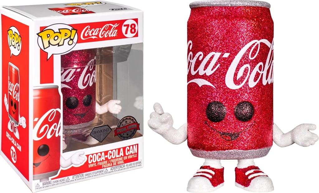 Pop Ad Icons Coca-Cola 3.75 Inch Action Figure - Coca-Cola Can Diamond Glitter #78, Red