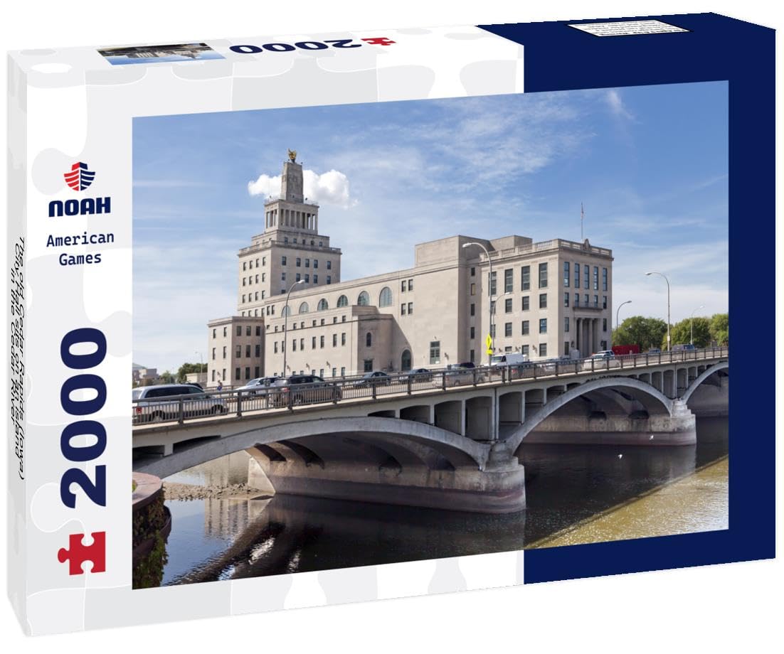 Noah Jigsaw Puzzle The Old Cedar Rapids (Iowa) City Hall Sits on an Island in The Cedar River 2000 Pieces