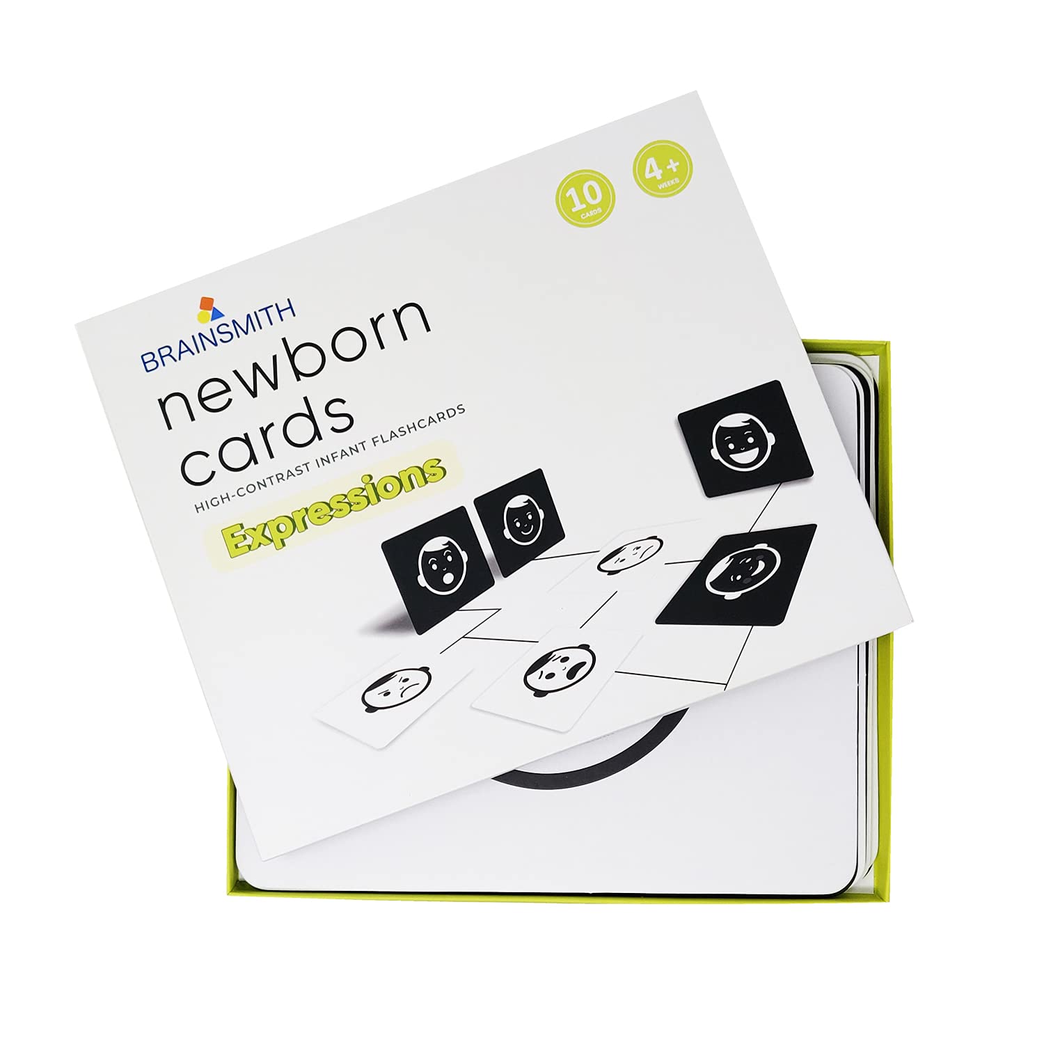 Brainsmith New-Born Baby Flash Cards - Expressions Learning, High-Contrast Picture Card Set - Sight And Memory Of Infants And Ba