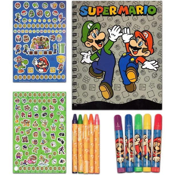 Nintendo Super Mario Sketchbook Set for Kids, Toddlers ~ 3 Pc Bundle With Mario Coloring Journal, Stickers, and More (Mario Draw