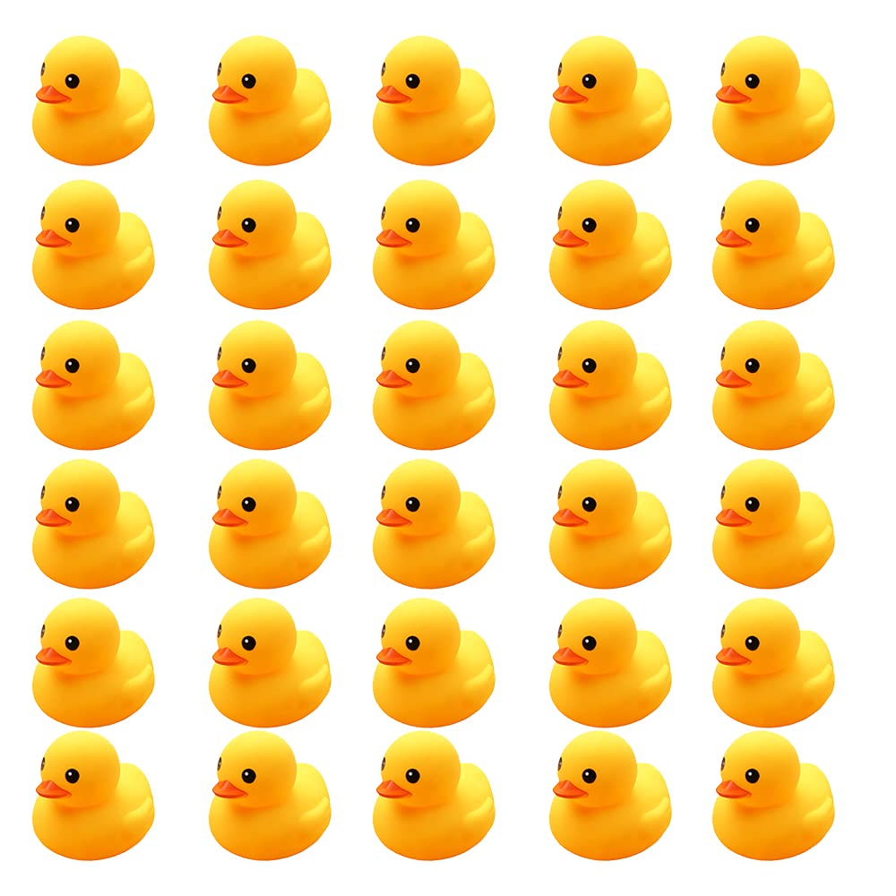 Yuerfeila Bath Duck Toys 30 Pcs Mini Rubber Ducks Squeak And Float Duckies Baby Shower Toy Party Decoration For Toddlers Boys Girls(1.6'')