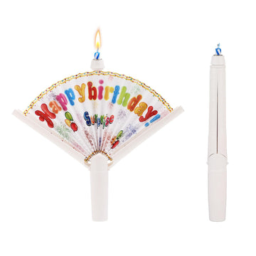 2pcs Novelty Fan Birthday Candle, Pop-up Surprise Clown Birthday Candles Funny Cake Topper Candle Trick Candles Creative Happy B