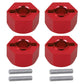 Aluminum Rc Front & Rear Wheel Hubs Hex 12Mm Upgrade 1654 For 1/10 Traxxas 4X4 Slash Hoss Stampede Rustler 4Wd (Red)