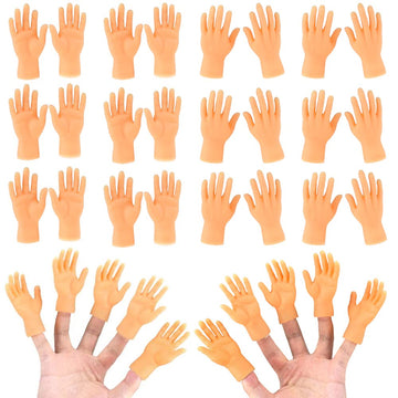 20Pcs Tiny Hands Finger Puppets, Miniature Small Hands Realistic Design Mini Prank Hand Gag Performance Party Favors, 10 Left & 10 Right
