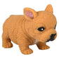 Zugar Land Squishy Stretchy Bulldog Rubber Fidget Toy - Stress Relief, 2.5" to 6.5", Tan & Brown, TPR Material, Great for Kids & Pets
