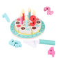 Birthday Cake Cutting Toys, Wooden Play Food Set for Kids Toddlers, Pretend Play Kitchen Toys for Boys Girls