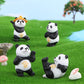 Pinenjoy 8Pcs Miniature Panda Figurine with 10Pcs Bamboo Resin 2inch Mini Animals Landscape Decoration for DIY Fairy Garden Doll