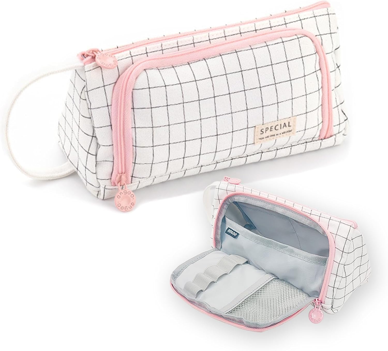 Topinon Polyester Big Capacity Pencil Case High Large Storage Pouch Marker Pen Case Simple Stationery Bag School College Office 