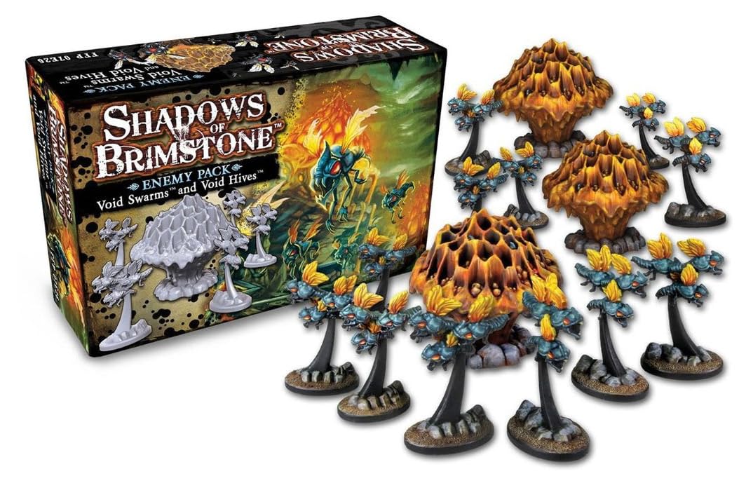 Flying Frog Productions Shadows of Brimstone: Void Swarms & Hives Enemy Pack - Multicolor, Model FYF07E26, Acrylic Material