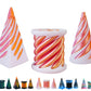 3D Printed Spiral Fidget Toys Impossible Pyramid Passthrough Sculpture Mini Cones Pass Through Pyramid Fidget Toy (Red White)
