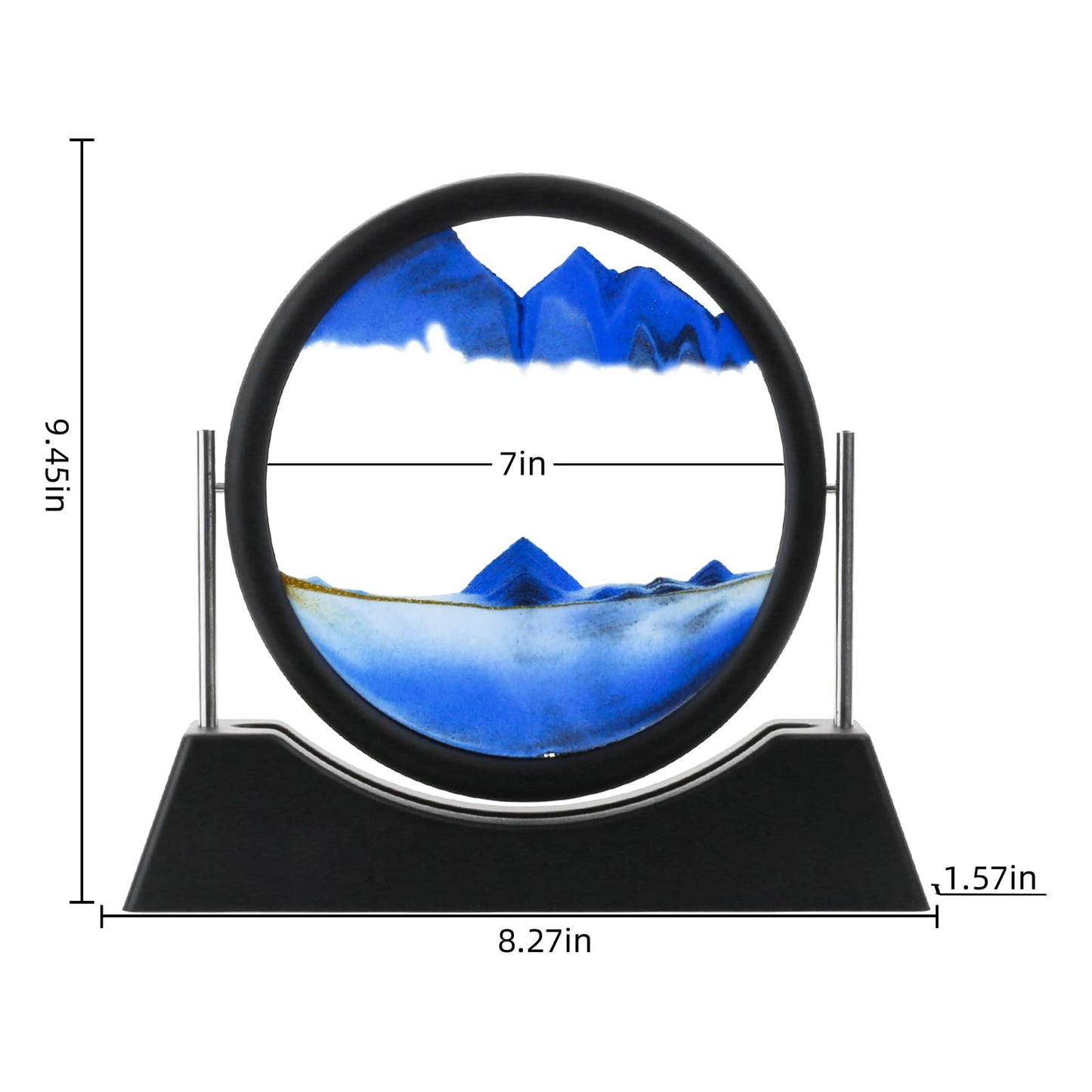 Liangding Moving Sand Art Liquid Motion,3D Flow Sand Painting Quicksand Decor,Stress Relief Moving Sand Art Picture With Round G