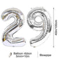 2Pcs 40 Inch Number Balloon Foil Balloons Number 29 Jumbo Giant Balloons Prom Balloon Mylar Huge Number Balloon For Birthday Party Decoration Wedding Anniversary, Xxxl Silver 29 Number Balloon