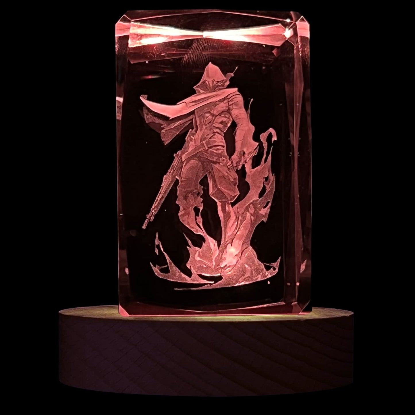 Supia Valorant 3D Crystal Figure - Agent Omen - Rgbw 16 Colorful Led Lighting Stand With Laser Engraved Crystal Figure. Valorant