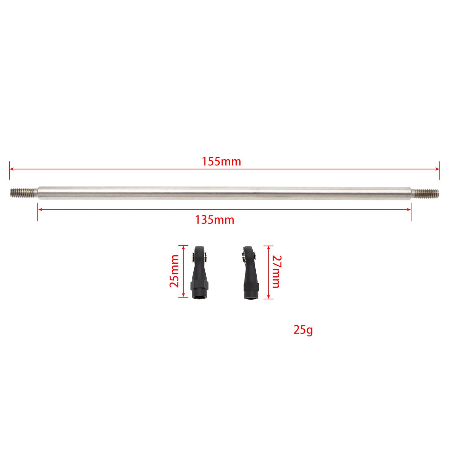 Meus Racing 1/10 Links Steel Chassis Links Kit For Traxxas Trx4 Axial Scx10 Tamiya Cco1 Redcat Gen8 1/10 Rc Crawler (155Mm)